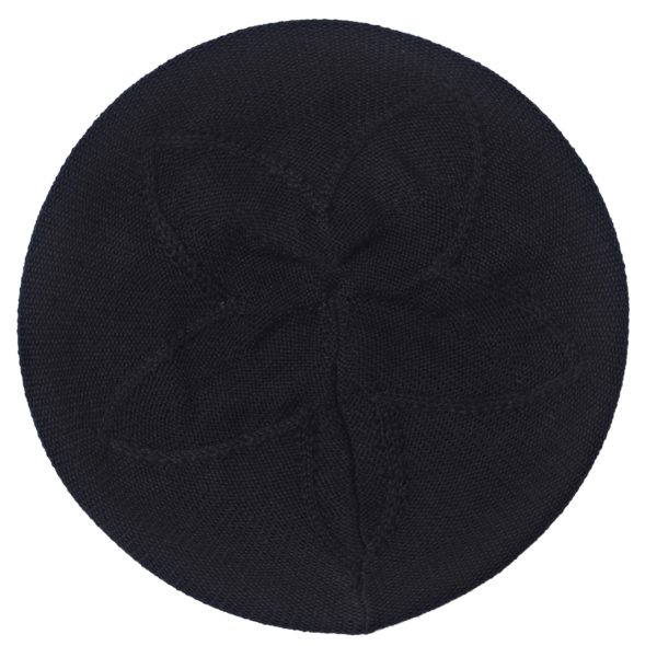 BÉRET "ROSE" NOIR EN MAILLE FINE – Image 2