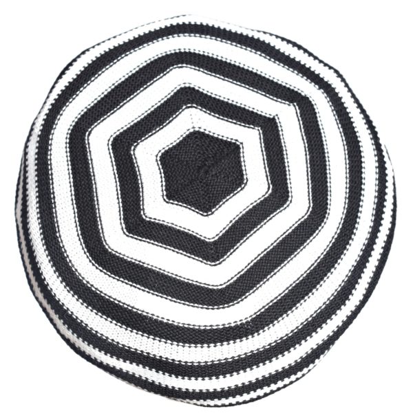 BÉRET "RIVIÉRA" NOIR & BLANC EN MAILLE FINE – Image 3