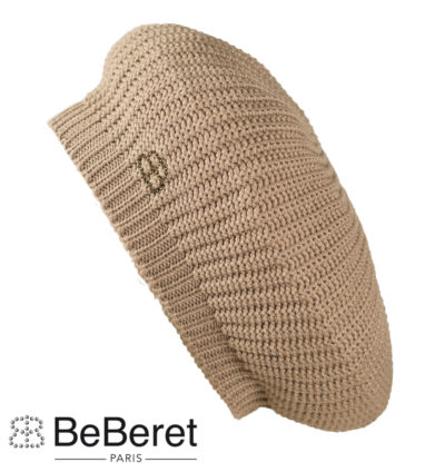 BÉRET "DIORE" BEIGE EN MAILLE JERSEY
