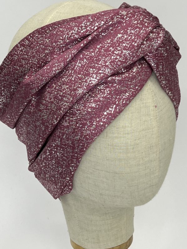 Turban "ALIZA" - ROSE & LUREX ARGENT – Image 2