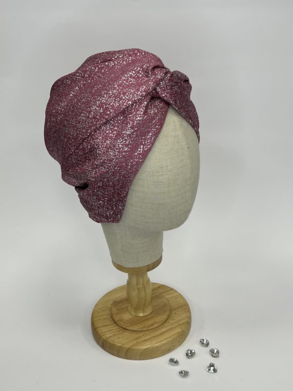 Turban "ALIZA" - ROSE & LUREX ARGENT – Image 3
