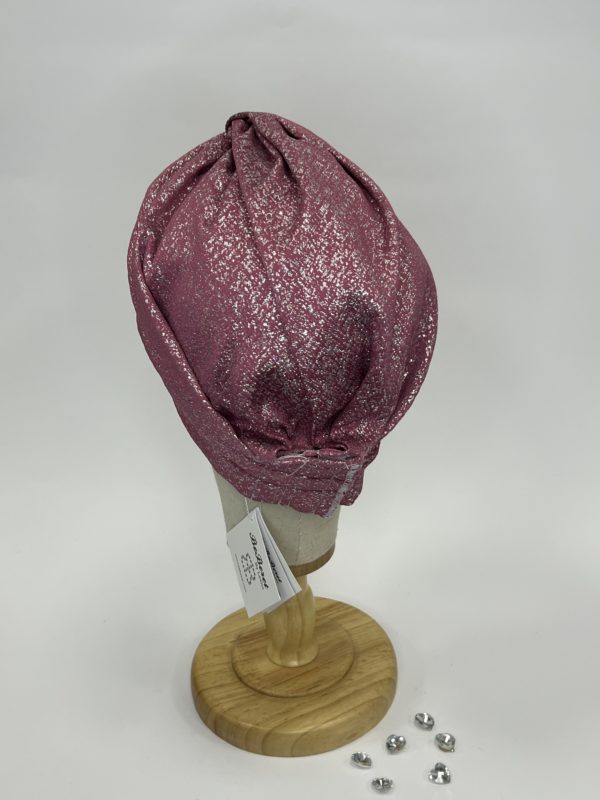 Turban "ALIZA" - ROSE & LUREX ARGENT – Image 4