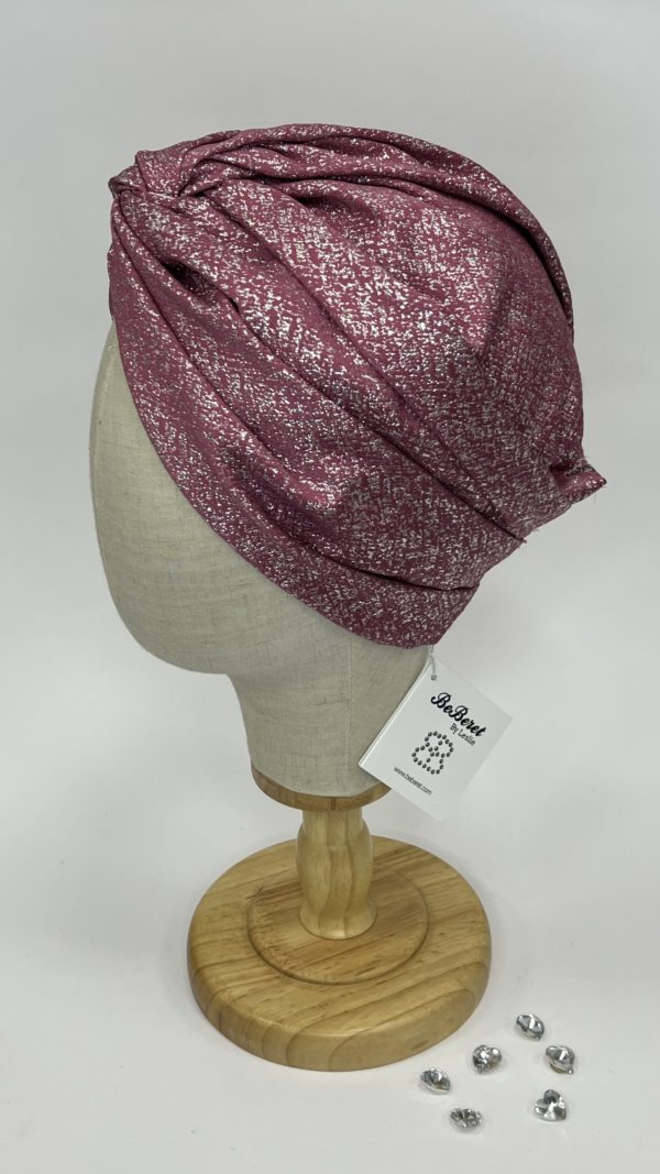 Turban "ALIZA" - ROSE & LUREX ARGENT – Image 5