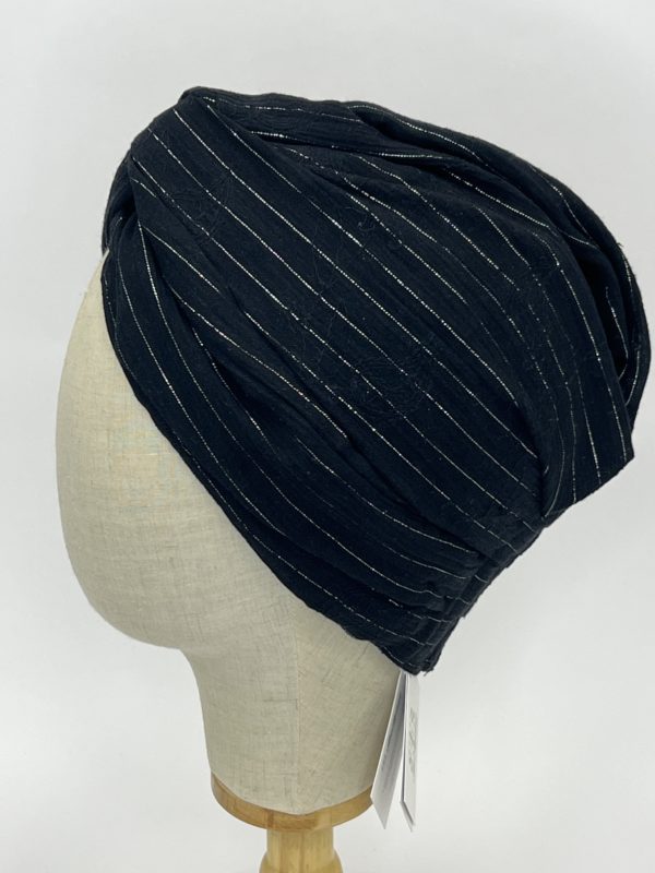 Turban "TAL" - NOIR & LUREX ARGENT – Image 2