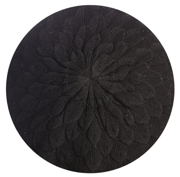 BÉRET "PRINCESSE" NOIR DOUBLÉ AVEC LUREX NOIR - Image 2