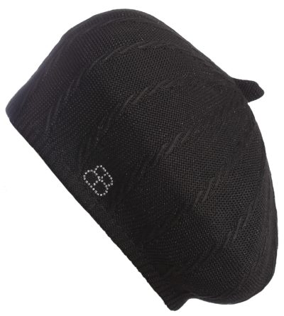 BÉRET "ARIELLE" NOIR AVEC FIL LUREX NOIR