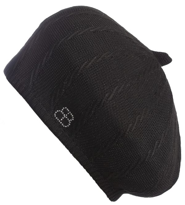 BÉRET "ARIELLE" NOIR AVEC FIL LUREX NOIR