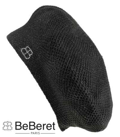 BÉRET "VOLCANO 2" NOIR DOUBLÉ AVEC FIL LUREX NOIR
