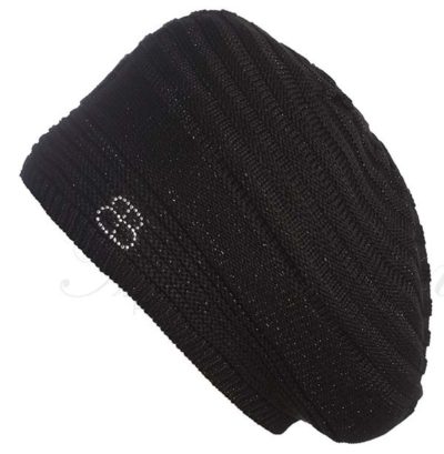 BÉRET "NOA" NOIR AVEC FIL LUREX NOIR