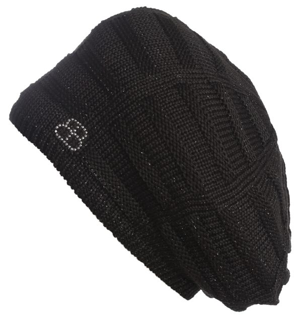 BÉRET "SHENDY" NOIR AVEC FIL LUREX NOIR