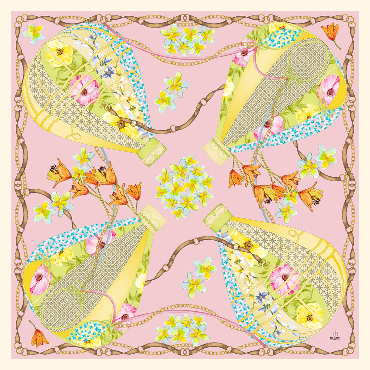 Carré de soie BeBeret Paris "MONTGOLFIERE" – Image 4