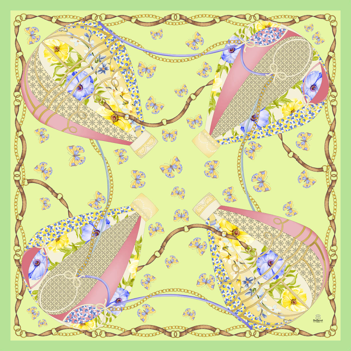 Carré de soie BeBeret Paris "ENVOL" – Image 2