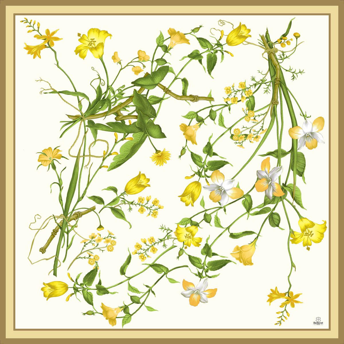 Carré de soie BeBeret Paris "NATURE"