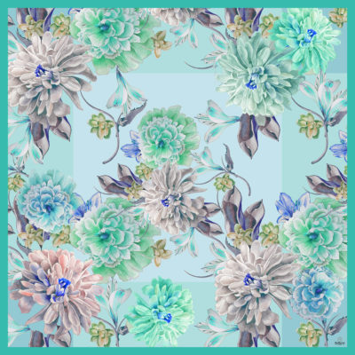 Carré de soie BeBeret Paris "PIVOINE"