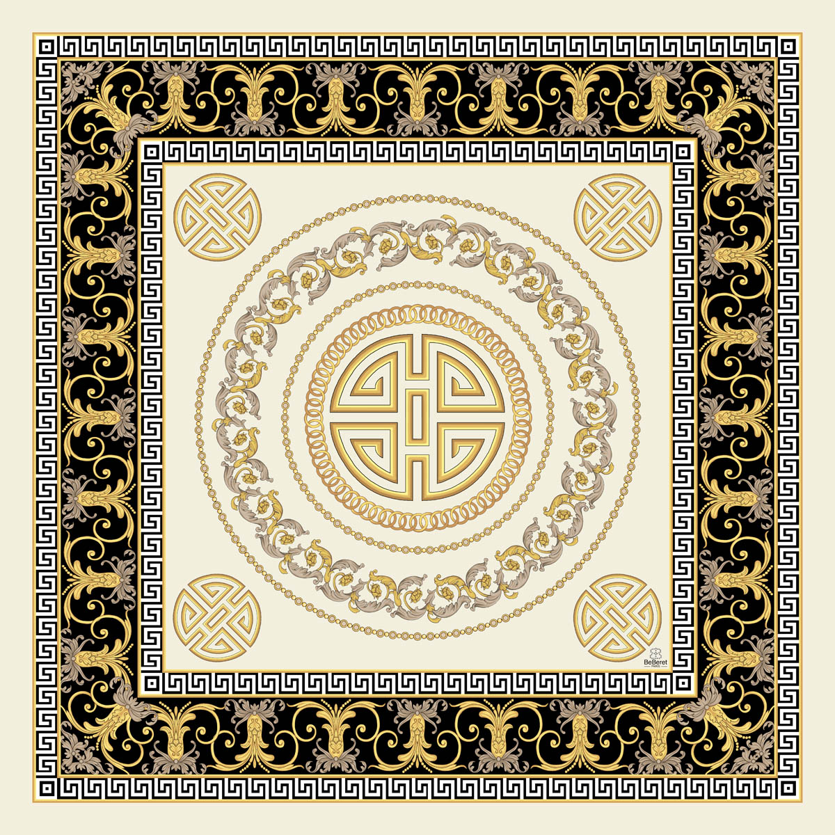 Carré de soie BeBeret Paris "ROMAIN"