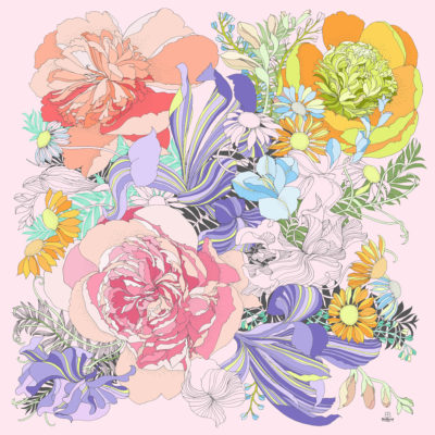 Carré de soie BeBeret Paris "PROVENCE"