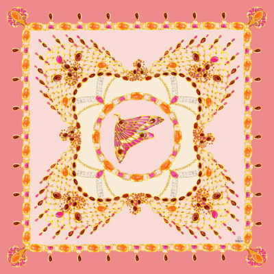 Carré de soie BeBeret Paris "BUTINAGE"